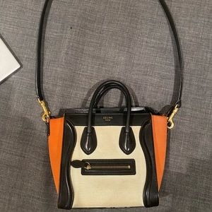 Celine Nano orange shoulder bag. Flaws pictured.